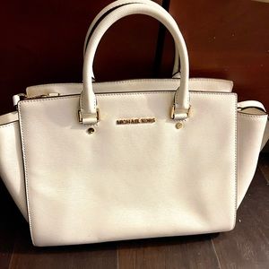 White Michael Kors Selma Large Satchel